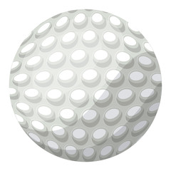 silhouette color with golf ball with middle shadow vector illustration