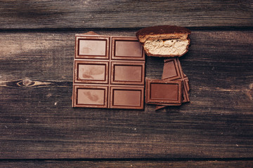 bitter chocolate tile and cake