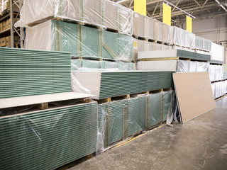 warehouse of building materials in industiral store