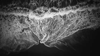Wave on sea shore aerial