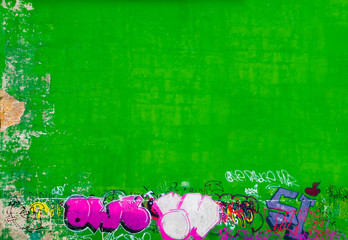Abstract green background. Old wall