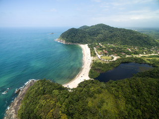 Aerial View of Jureia Beach, Sao Paulo, Brazil