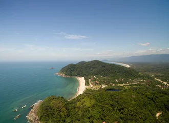 Fotobehang Aerial View of Jureia Beach, Sao Paulo, Brazil © gustavofrazao
