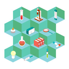 Isometric Vector medical icons. For the design of  applic