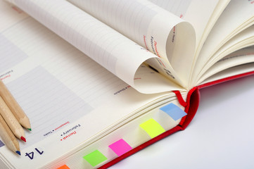 Valentines date in notebook and Heart of pages.