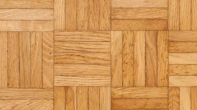 Oak square parquet floor texture wooden slat pattern view from the top still image zooming in