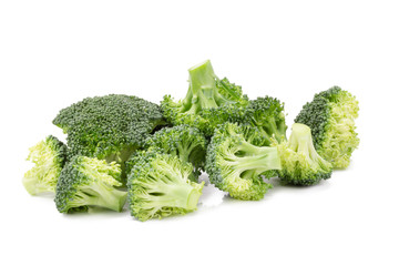 Fresh broccoli isolated on white background.