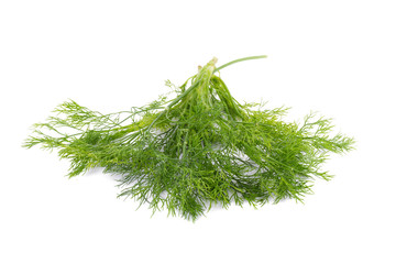 fresh dill on white background.