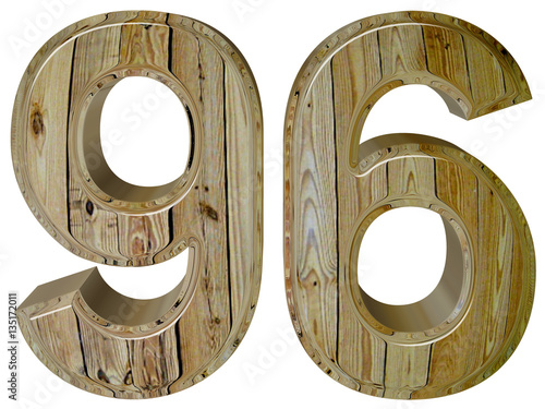  Numeral 96 Ninety Six Isolated On White Background 3d Render Stock 