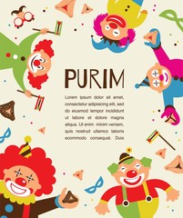 Obraz premium purim template design, Jewih holiday
