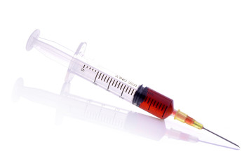 injection needle on white background