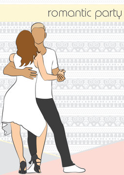 Poster for romantic party. Social dances.