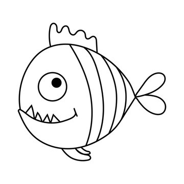 recommend clip art: Cartoon piranha