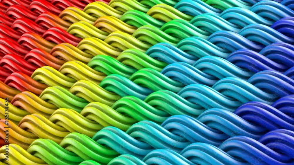 Poster colorful curles ornament. abstract background. computer generated seamless loop 3d animation 4k uhd 