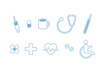 Medical icon set vector. Collection of medical symbols