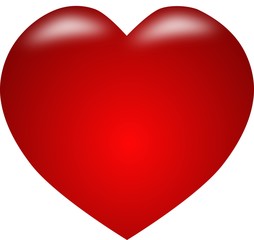 red hart, red isolate icon  heart - obrazy, fototapety, plakaty