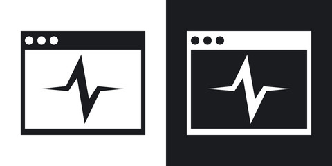 Vector diagnostics icon. Two-tone version on black and white background