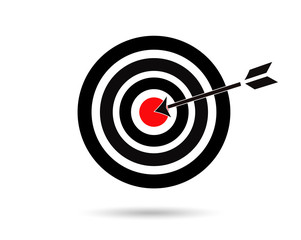 The icon with the target hit the target. Sport. Vector.