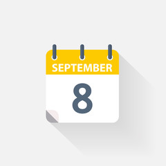 8 september calendar icon