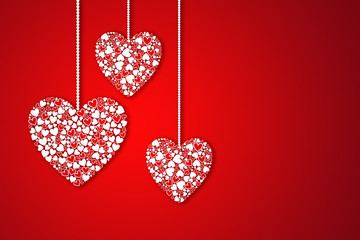 Valentine's Day background with hearts. Happy valentine's day greeting card