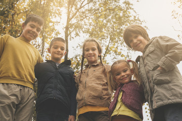 Portrait   of large group children.