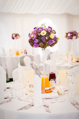 Beautiful wedding reception table decoration