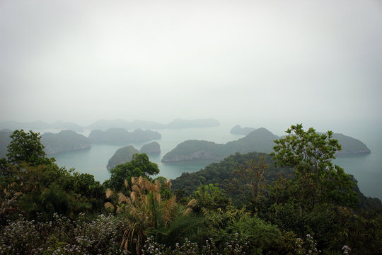 View on Cat Gia Bay and Cat Ba Island from military fort, Vietnam