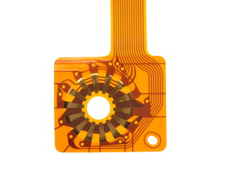 detail of flexed printed circuit
