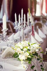 Beautiful wedding reception table decoration