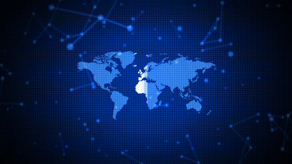 World map modern illustration as technology background
