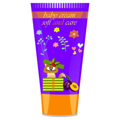 Baby cream tube with kids design