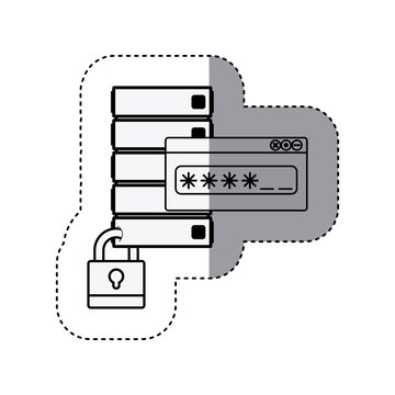 server security concept with password clip art preview