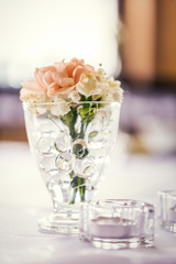Beautiful wedding reception table decoration