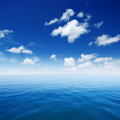 Blue sea water surface