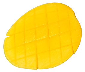 Slice of mango isolated on white background