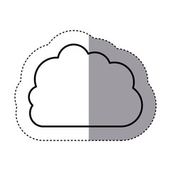 sticker contour cloud in cumulus shape vector illustration