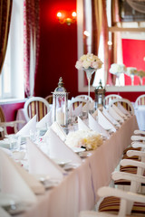 Beautiful wedding reception table decoration