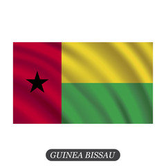Waving Guinea Bissau flag on a white background. Vector illustration