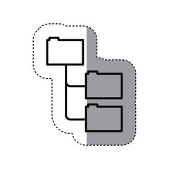 Fototapeta na wymiar sticker silhouette folders organized in line vector illustration