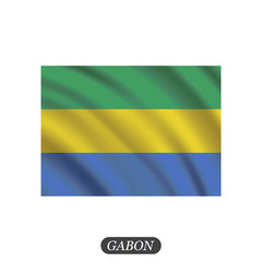 Waving Gabon flag on a white background. Vector illustration