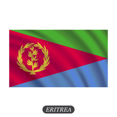 Waving Eritrea flag on a white background. Vector illustration