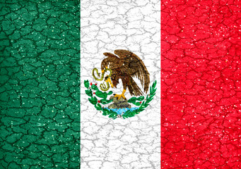 Grunge Style Mexican National Flag