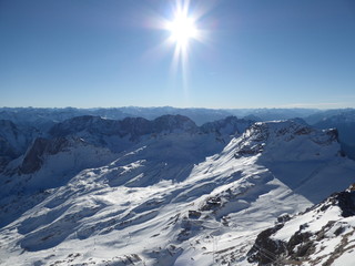 Sun over the Winter Alps