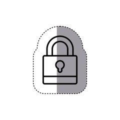 sticker silhouette padlock with black body and shackle vector illustration