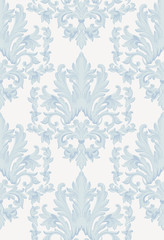 Fototapeta premium Vintage Baroque damask floral pattern acanthus Imperial style. Vector decor background. Luxury Classic ornament. Royal Victorian texture for wallpapers, textile, fabric. Blue color