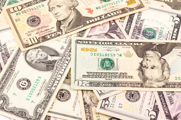 Background made from american dollars