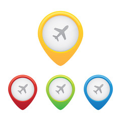 Airport Location Markers or Map Pins