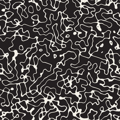 Retro Grungy Noise Texture. Vector Seamless Black and White Pattern