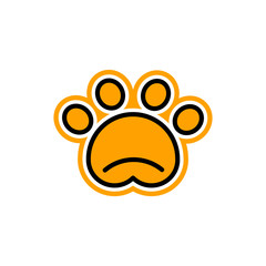 Fototapeta na wymiar Logo trail of paw pet, cat, dog. Vector illustration. Line style