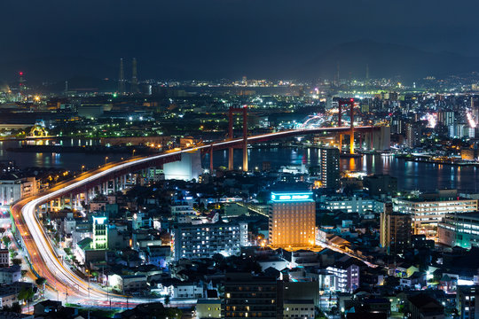 Fukuoka city at night © leungchopan